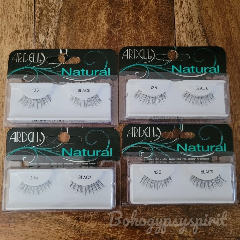 4 Pairs - Ardell Professional Natural Lashes Bundle, Black 135